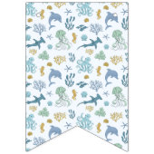 Blauw onder het Zee Verjaardagsfeestdecor Vlaggetjes (Eerste vlag)