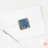 Blauw Onder het Zee Vierkante Sticker (Envelop)