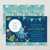 Blauw onder Zee Birthday Kaart (Voorkant / Achterkant)