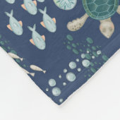 Blauw onder Zee Coral Octopus Whale Shark Name Fleece Deken (Hoek)