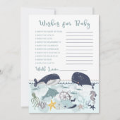 Blauw onder Zee Ocean Baby shower wil Baby Kaart (Voorkant)