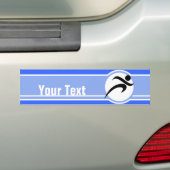 Blauw onderweg bumpersticker (Op auto)