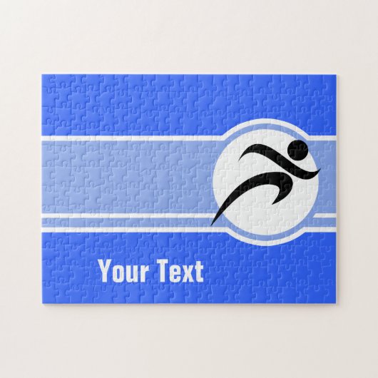 Blauw onderweg legpuzzel (Horizontaal)