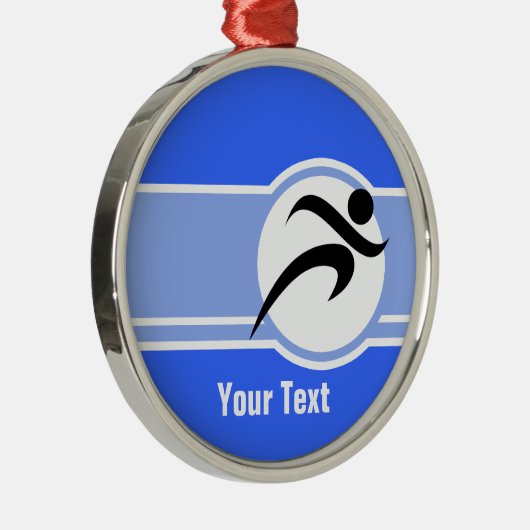 Blauw onderweg metalen ornament (Rechts)