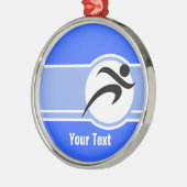 Blauw onderweg metalen ornament (Links)