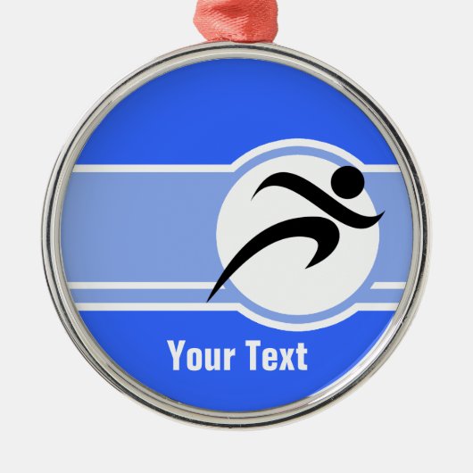 Blauw onderweg metalen ornament (Voorkant)