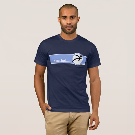 Blauw onderweg t-shirt (Voorkant volledig)