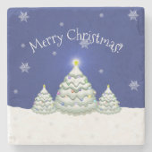 Blauw Onderzetter met kerstboomsteen (Voorkant)