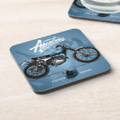 Blauw Onderzetter motorfiets | Set Onderzetter mot (Linkerzijde)