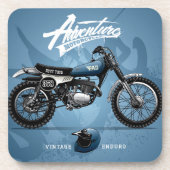 Blauw Onderzetter motorfiets | Set Onderzetter mot (Voorkant)