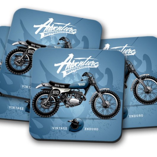 Blauw Onderzetter motorfiets | Set Onderzetter mot