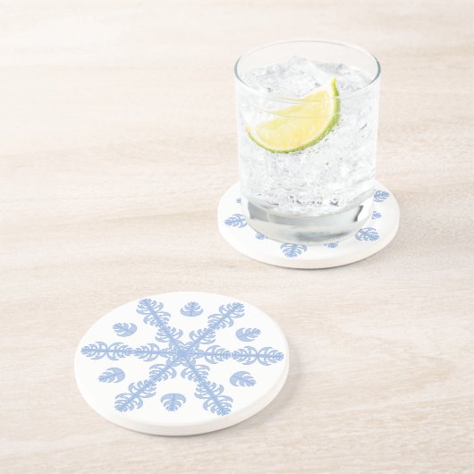 Blauw Onderzetter Snowflake (Zijkant)