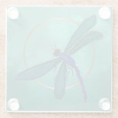 Blauw Onderzetter van de Dragonfly Glazen Onderzetter (Achterkant)
