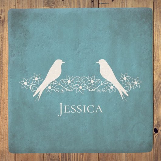 Blauw Onderzetter van vederwild