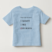 Blauw Ondeugend Leuk Lijst Grappig Schattige Kerst Kinder Shirts (Voorkant)