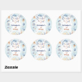 Blauw Oneder zee eerste verjaardag Sticker (Vel)