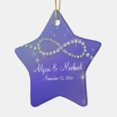 Blauw oneindig symbool Infinite Love Twinking Keramisch Ornament (Links)