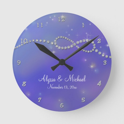 Blauw oneindig symbool Infinite Love Twinking Ronde Klok (Voorkant)