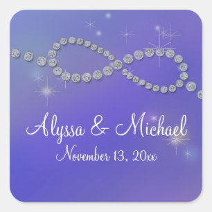 Blauw oneindig symbool Infinite Love Twinking Vierkante Sticker