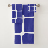 Blauw ongelijke vierkanten mozaïek bad handdoek (Insitu)