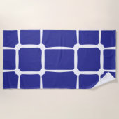 Blauw ongelijke vierkanten mozaïek strandlaken (Voorkant)