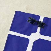 Blauw ongelijke vierkanten mozaïek strandlaken (In situ)