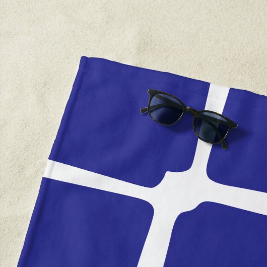 Blauw ongelijke vierkanten mozaïek strandlaken (In situ)