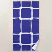 Blauw ongelijke vierkanten mozaïek strandlaken (Voorkant)
