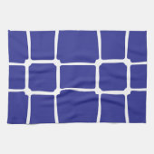 Blauw ongelijke vierkanten mozaïek theedoek (Horizontaal)