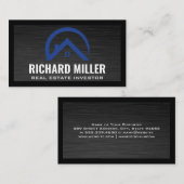 Blauw onroerend goed dak | vastgoedbelegger visitekaartje (Voorkant / Achterkant)