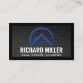 Blauw onroerend goed dak | vastgoedbelegger visitekaartje (Voorkant)