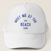 Blauw Ontmoet Me Bij Het Strand Persoonlijk  Trucker Pet (Voorkant)