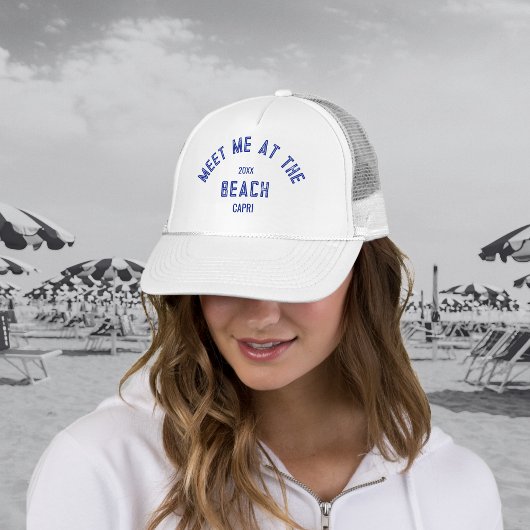 Blauw Ontmoet Me Bij Het Strand Persoonlijk  Trucker Pet