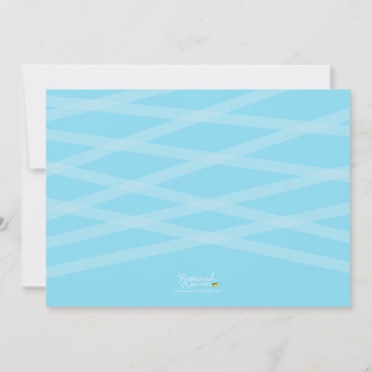 Blauw Ontspannen Script Baby Borrel Kaart (Achterkant)