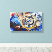 Blauw ontwerp canvas afdruk (Insitu (Houten vloer))