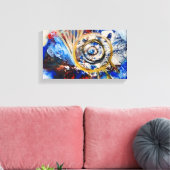 Blauw ontwerp canvas afdruk (Insitu (Woonkamer))