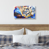 Blauw ontwerp canvas afdruk (Insitu (Slaapkamer))