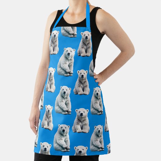Blauw ontwerp met ijsbeerpatroon schort