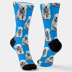 Blauw ontwerp met ijsbeerpatroon sokken