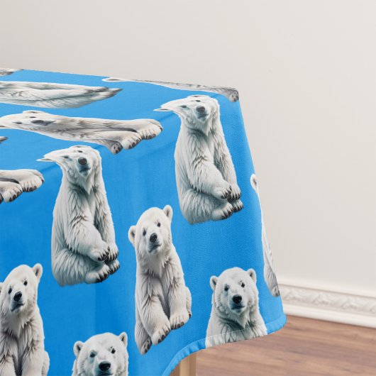 Blauw ontwerp met ijsbeerpatroon tafelkleed