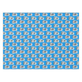 Blauw ontwerp met ijsbeerpatroon tafelkleed (Voorkant (Horizontaal))