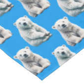 Blauw ontwerp met ijsbeerpatroon tafelkleed (Gekanteld)
