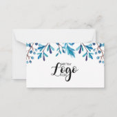 Blauw ontwerp notitiekaartje (Achterkant)