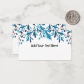 Blauw ontwerp notitiekaartje (Voorkant / Achterkant in situ)