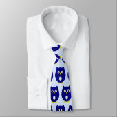 Blauw Ontwerp Uil Elke Kleur Achtergrond Stropdas (Gebonden)