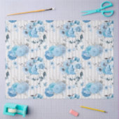 Blauw ontwerp uit de Floral-reeks 10 Tissuepapier (Craft)