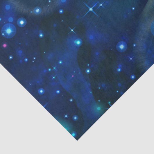 Blauw ontwerp van de sterrenreeks 2 tissuepapier (Detail)