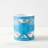 Blauw ontwerp van tennis personaliseren koffiemok (Center)