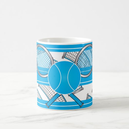 Blauw ontwerp van tennis personaliseren koffiemok (Center)
