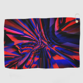 Blauw ontwerp van vierkanten die op gekraakt voorw golfhanddoek